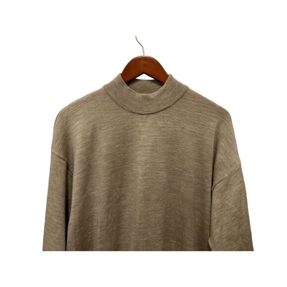 Made in Italy BARNEYS Merino Wool Pullover Knitted Sweater Beige Size Med - Picture 2 of 7